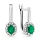 Серьги из белого золота с изумрудом и бриллиантами  (арт. С011785би) – изображение 1