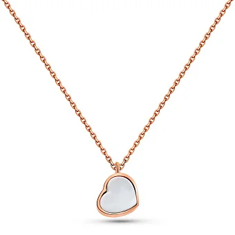 Кольє з червоного золота Серце з перламутром (арт. 352598п)