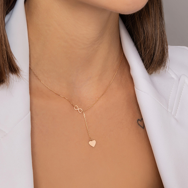 Золотое колье Сердечко (арт. 352759) – изображение 2
