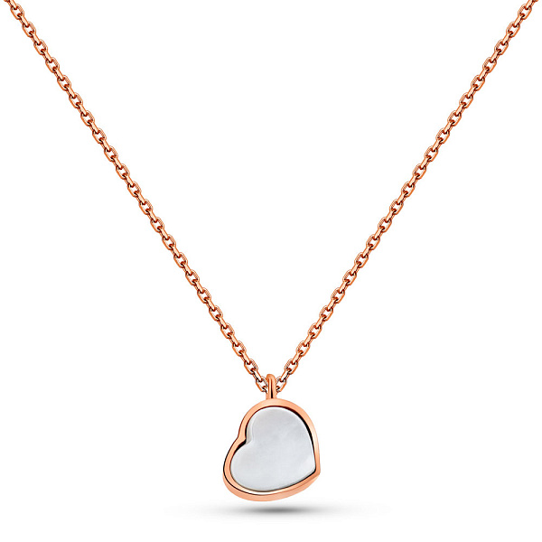 Кольє з червоного золота Серце з перламутром (арт. 352598п) – зображення 1