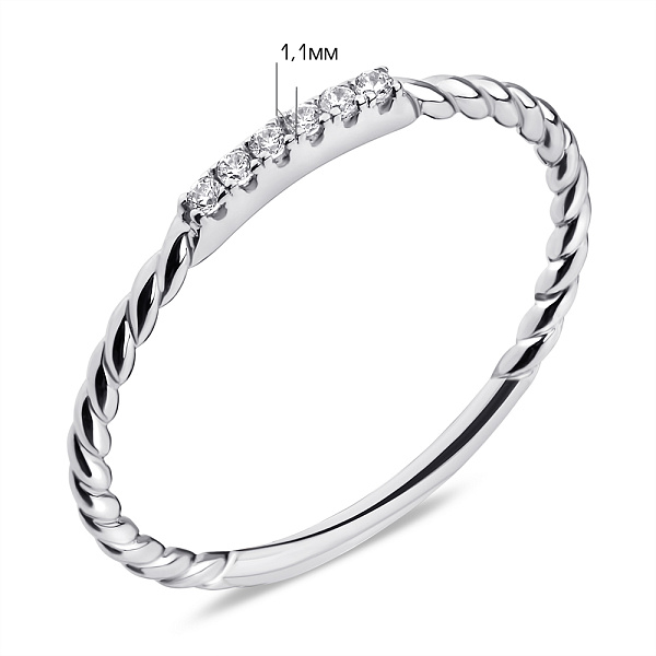 Серебряное кольцо с дорожкой из фианитов (арт. 7501/6844) – изображение 2