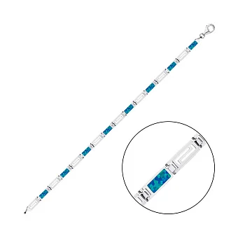 Срібний браслет з синім опалом (арт. 7509/3166Пос)