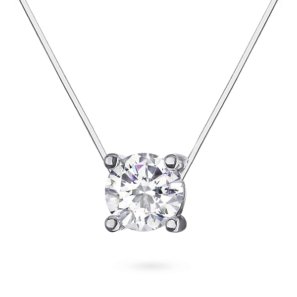 Колье невидимка из серебра с фианитом на леске (арт. 7607/887/1) – изображение 1