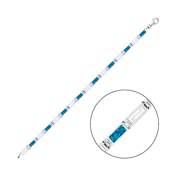 Срібний браслет з синім опалом (арт. 7509/3166Пос) – зображення 1