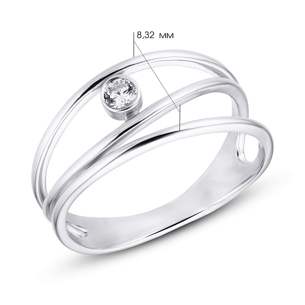 Срібна каблучка з фіанітом Trendy Style (арт. 7501/19064р) – зображення 2