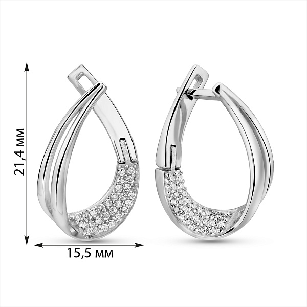 Серебряные серьги с фианитами (арт. 7502/928С) – изображение 3