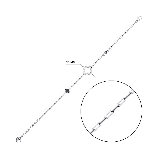 Браслет срібний з емаллю та фіанітами (арт. 7509/4112еч) – зображення 2