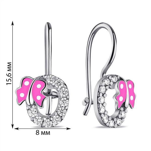 Серебряные детские серьги Бабочка (арт. 7502/9756ерб) – изображение 2