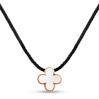 Ювелирный шнурок с золотым замком и подвеской с эмалью (арт. 360241еп)