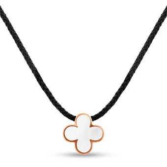 Ювелірний шнурок з золотим замком і підвіскою з емаллю (арт. 360241еп)