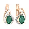 Золотые серьги с изумрудом и бриллиантами (арт. С011045и) – изображение 1