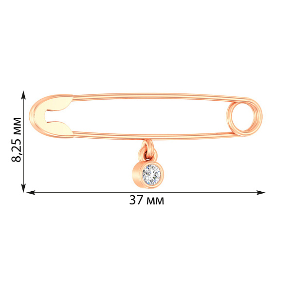 Золотая булавка с фианитом (арт. 360065) – изображение 2