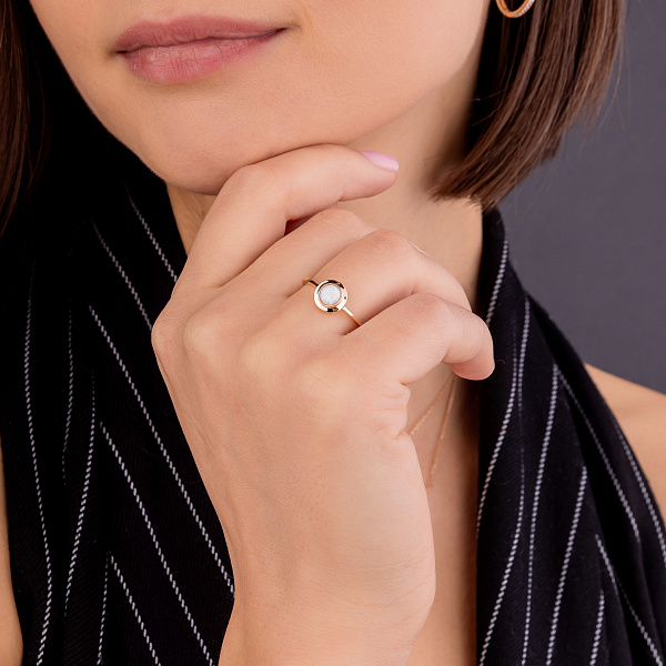 Каблучка з червоного золота з опалом (арт. 156164Поб) – зображення 3