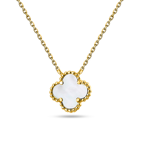 Серебряное колье с желтым родированием и с перламутром (арт. 7507/470/15жп) – изображение 1