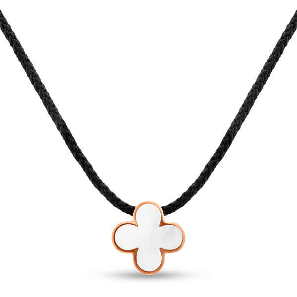 Ювелирный шнурок с золотым замком и подвеской с эмалью (арт. 360241еп) – изображение 1