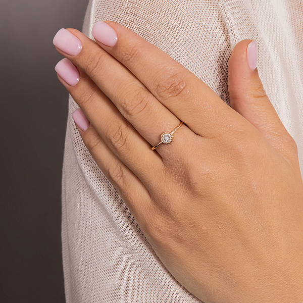 Золотое кольцо с бриллиантами (арт. К011664) – изображение 6