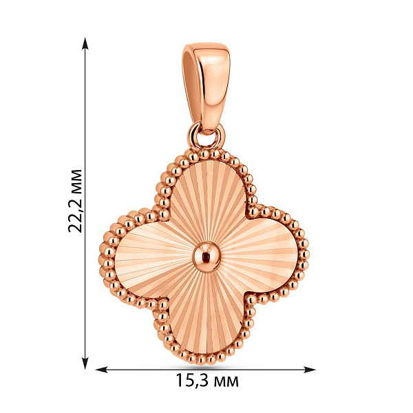 Золотой кулон Клевер (арт. 441316а) – изображение 2