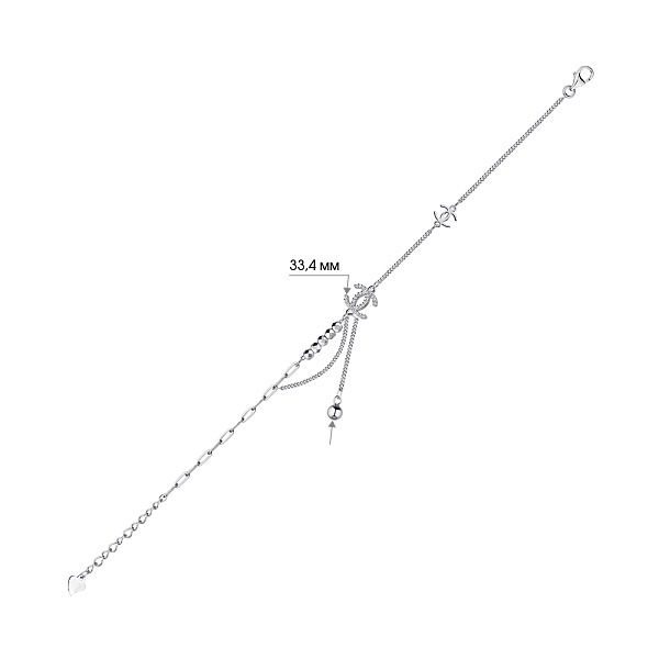 Серебряный браслет с фианитами (арт. 7509/4267) – изображение 2