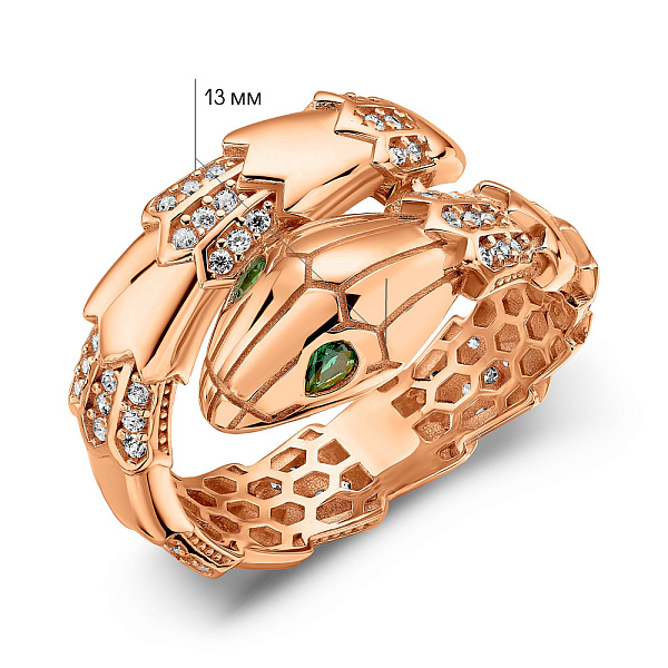 Золота каблучка Змія (арт. 156056з) – зображення 4