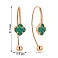 Золотые серьги Клевер с малахитом (арт. 1101200/10млх) – изображение 2