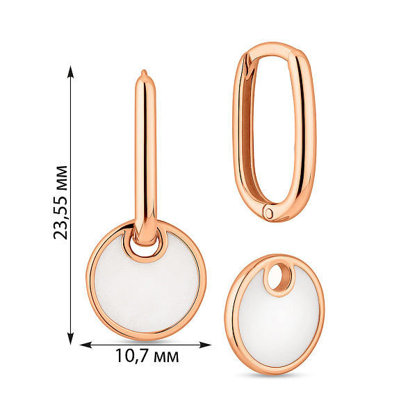 Серьги Лýна из красного золота с эмалью (арт. 1101055еп) – изображение 3