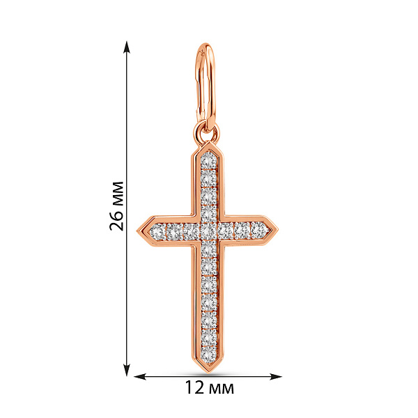 Золотой крестик с бриллиантами (арт. П011771015) – изображение 3