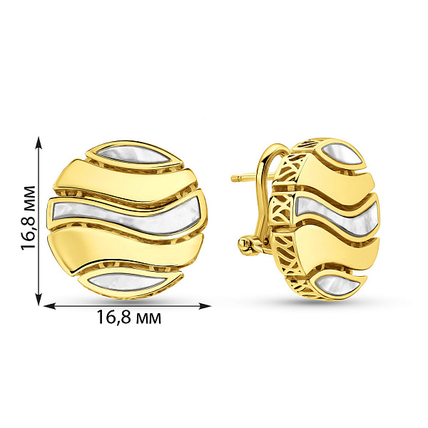 Золотые серьги Francelli с перламутром (арт. 1091327жп) – изображение 4