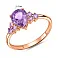 Кольцо из красного золота с аметистом и фианитами (арт. 141119Па) – изображение 2