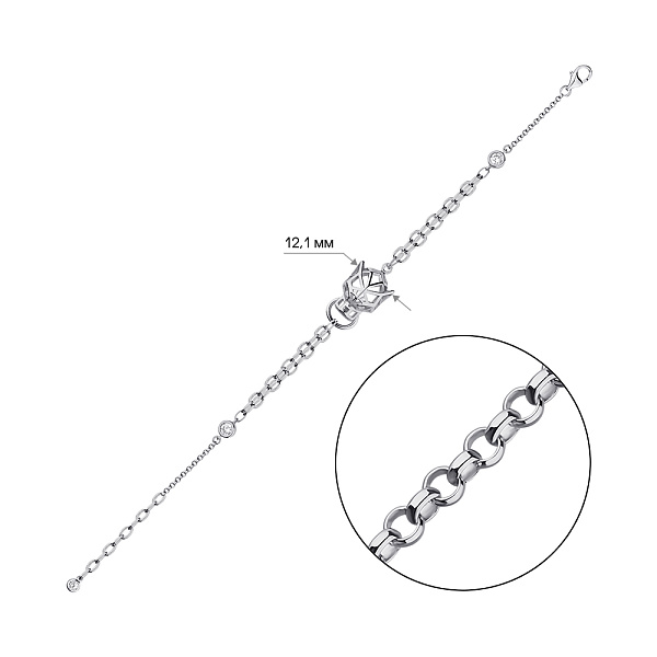 Серебряный браслет Пантера с фианитами (арт. 7509/4701) – изображение 2