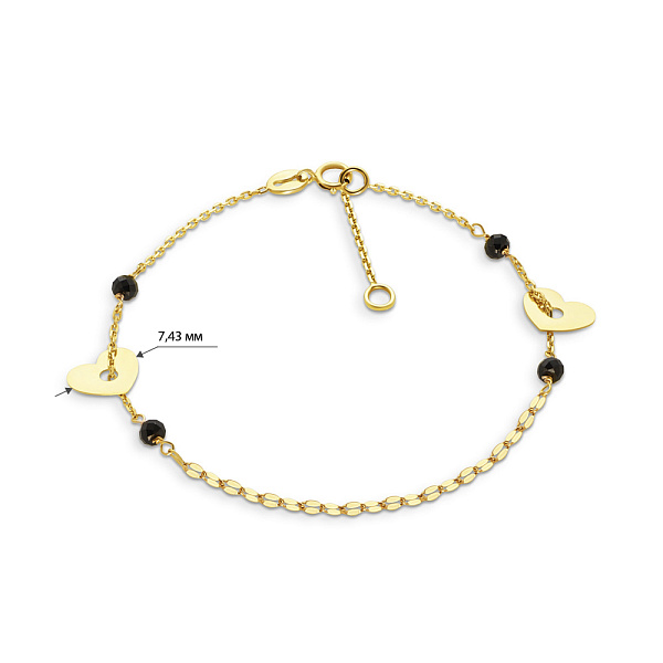 Золотой женский браслет с ониксом (арт. 323385жо) – изображение 2