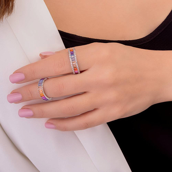 Срібна каблучка з альпінітами (арт. 7501/6500ацв) – зображення 3