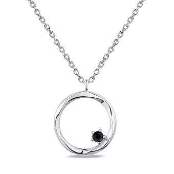 Фото Срібне кольє з чорним фіанітом (арт. 7507/1479ч)
