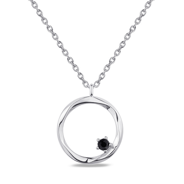 Срібне кольє з чорним фіанітом (арт. 7507/1479ч) – зображення 1