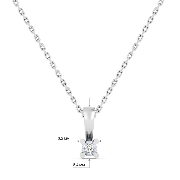 Золотое колье с бриллиантом (арт. Ц011754б) – изображение 2