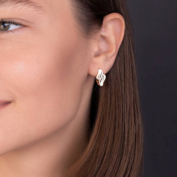 Сережки з червоного і білого золота (арт. 106097кб) – зображення 2