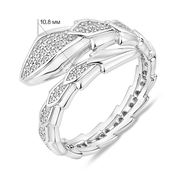 Широка срібна каблучка Змія (арт. 7501/8670) – зображення 2