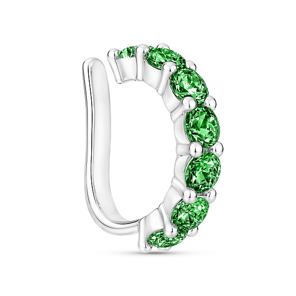 Серебряная одиночная серьга-каффа с альпинитами (арт. 7502/10615азя) – изображение 1