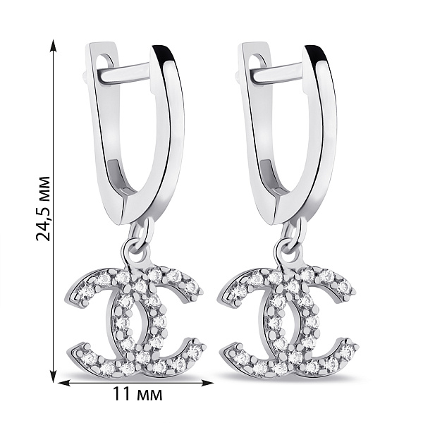 Серьги-подвески из серебра (арт. 7502/9115) – изображение 2