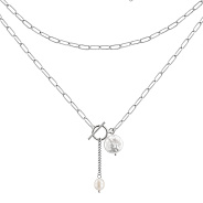 Фото Серебряное колье с жемчугом (арт. 7507/2186779жб)