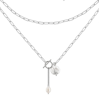Срібне кольє з перлинами (арт. 7507/2186779жб)