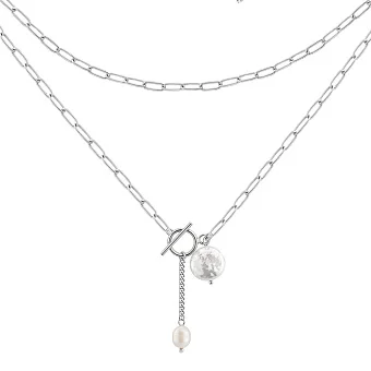 Срібне кольє з перлинами (арт. 7507/2186779жб)