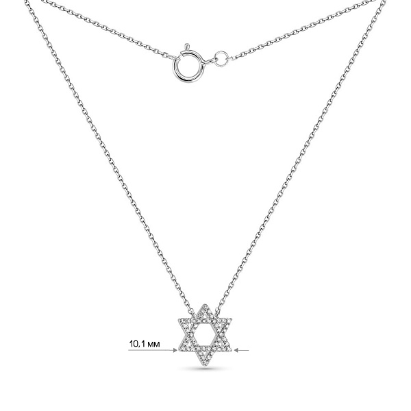 Кольє Зірка Давида з білого золота з діамантами (арт. Ц341299015б) – зображення 3