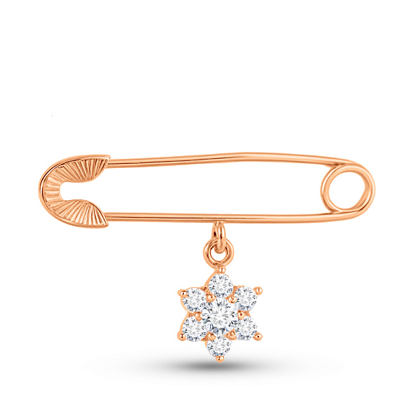 Золотая булавка с фианитами (арт. 360011а) – изображение 1