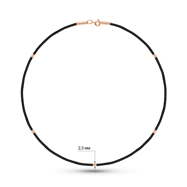 Шелковый шнурок с золотыми вставками (арт. 360213) – изображение 3