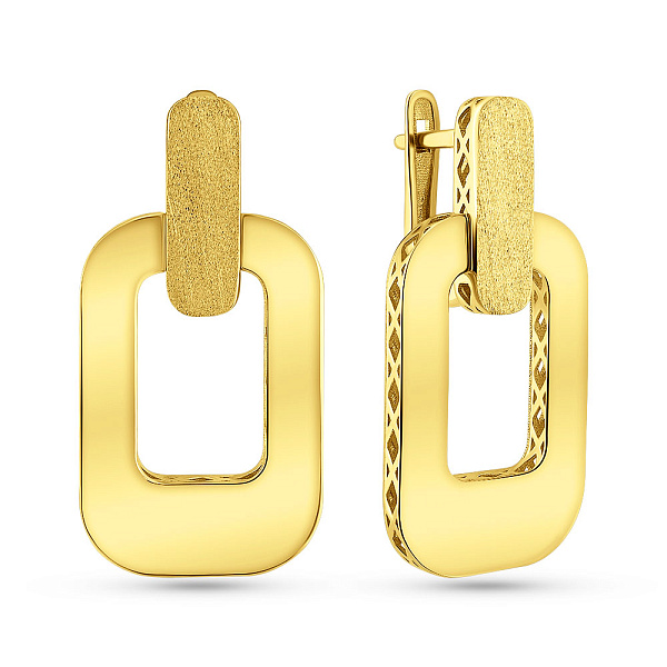 Золотые серьги без камней (арт. 1091822жм) – изображение 1