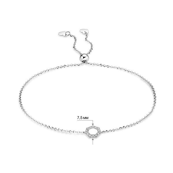 Браслет из белого золота с бриллиантами (арт. Б341362010б) – изображение 5