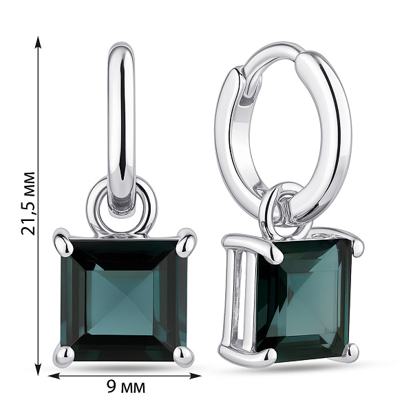 Срібні сережки з великим топазом (арт. 7502/2178132Пл) – зображення 2