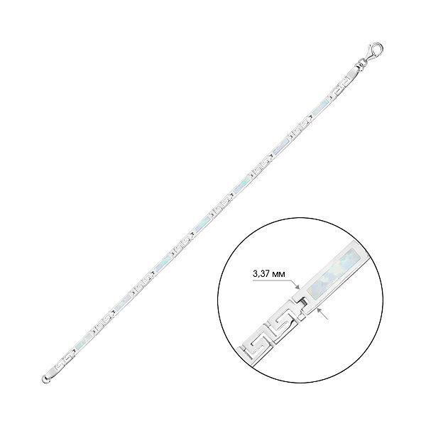 Серебряный браслет с белым опалом (арт. 7509/2239Поб) – изображение 2