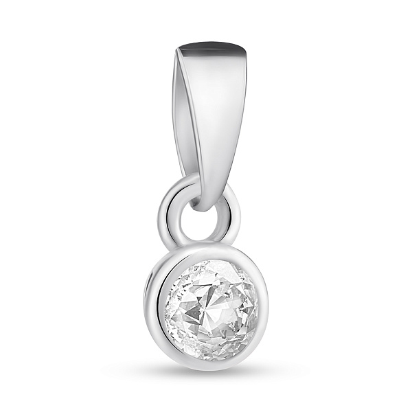 Серебряный кулон с фианитом (арт. 7503/1075пю) – изображение 1