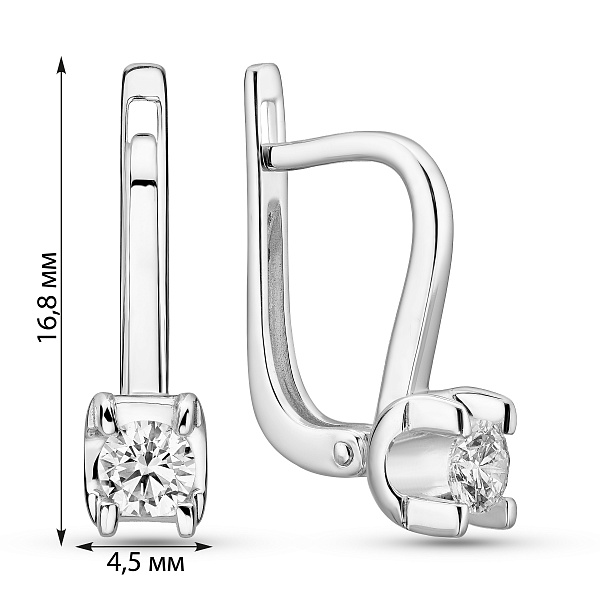 Серьги из белого золота с бриллиантами (арт. С011637030б) – изображение 5